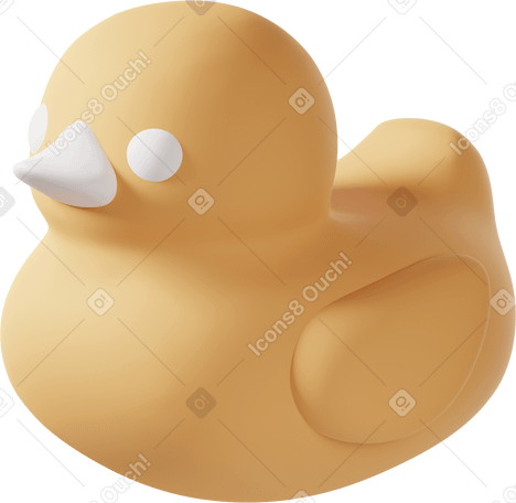 3D yellow rubber duck PNG, SVG