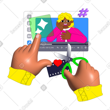 Creating video content in editing program PNG, SVG