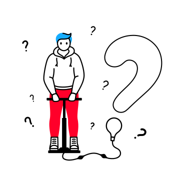 A man with a question hanging in the air PNG, SVG