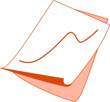 sheets of paper with a growth curve PNG, SVG