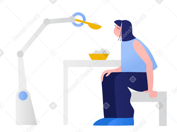 Robot helping to eat PNG, SVG