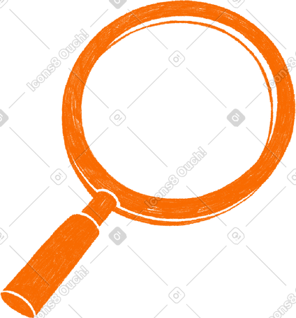 orange magnifier PNG, SVG