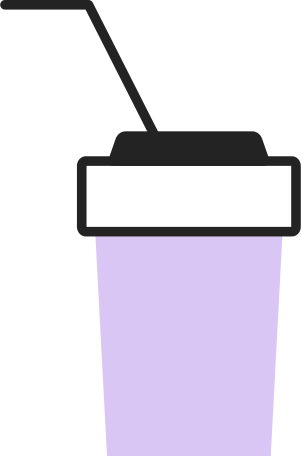 Paper cup with straw Illustration in PNG, SVG