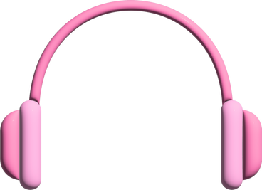 big pink headphones PNG, SVG