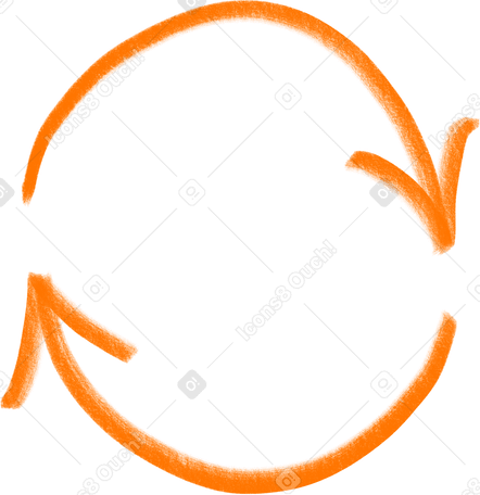 two orange circular arrows PNG, SVG