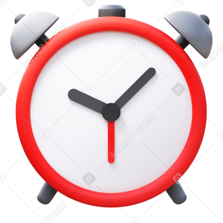 3D alarm clock PNG, SVG