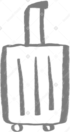 gray suitcase on wheels Illustration in PNG, SVG