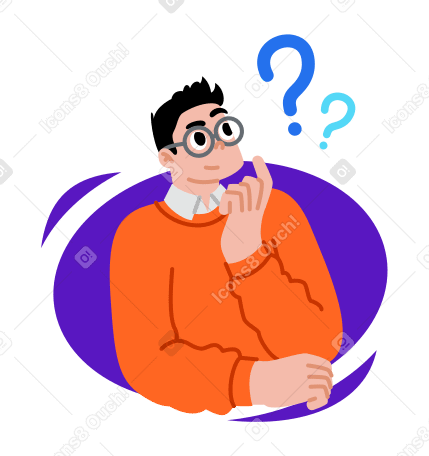 Man thinking about the question PNG, SVG