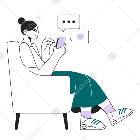 Woman chatting on the phone PNG, SVG