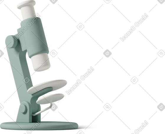 3D green microscope PNG, SVG