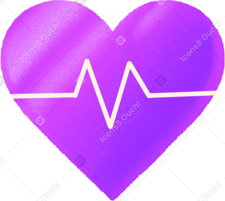 purple heart with pulse PNG, SVG