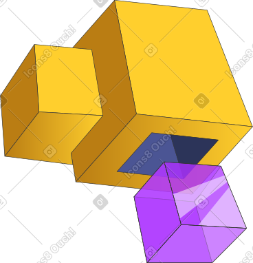 3D cubes PNG, SVG