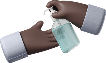 Black skin hands using sanitizer PNG, SVG