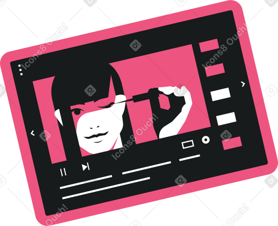 beauty tutorial on the tablet screen Illustration in PNG, SVG