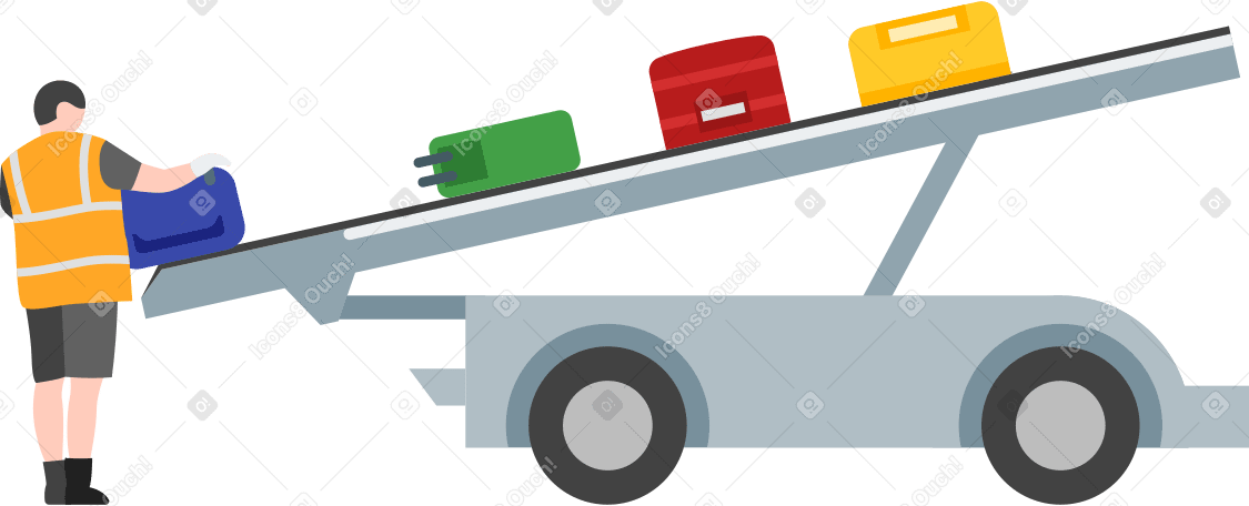 baggage loader Illustration in PNG, SVG