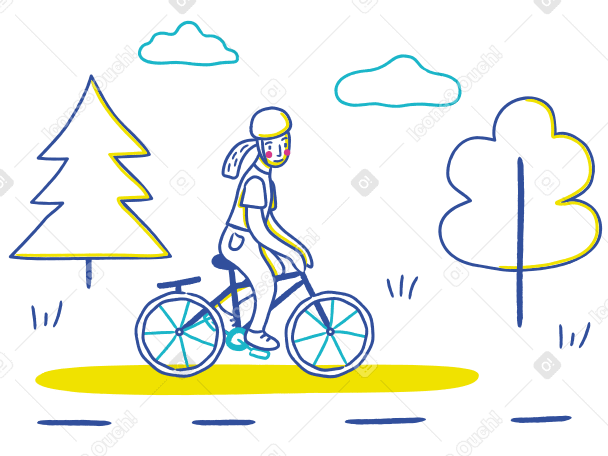 Bicycle ride Illustration in PNG, SVG