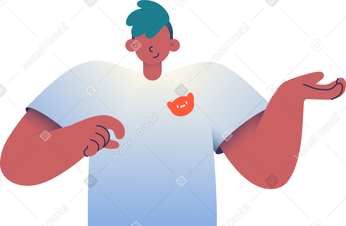 guy points to something Illustration in PNG, SVG
