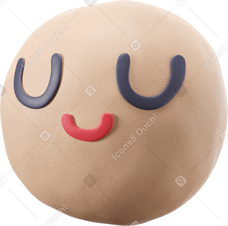 3D Head with a smiling face PNG, SVG