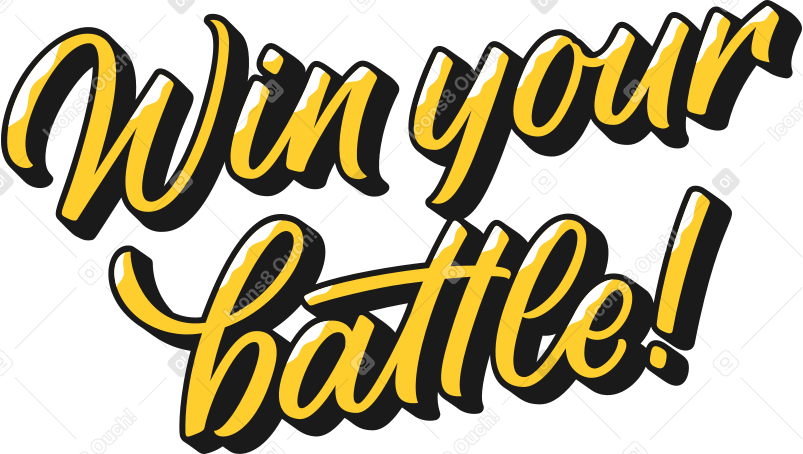Lettering Win Your Battle のpngとsvgでのイラスト