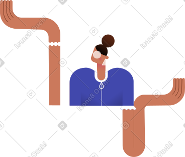 戴眼镜和耳环的蓝色衬衫的年轻女子 PNG, SVG