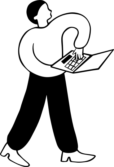 Человек с ноутбуком в PNG, SVG