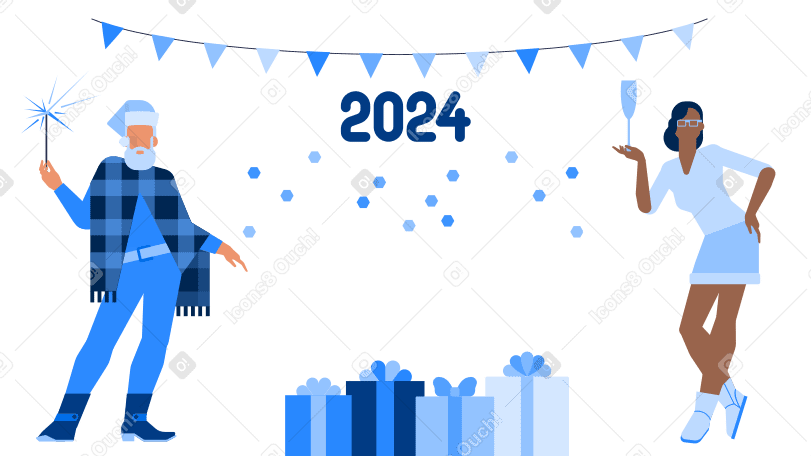 Fête du nouvel an 2024 PNG, SVG