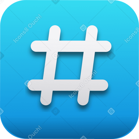 volumetric hashtag icon PNG、SVG