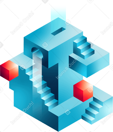 Torre de labirinto isométrica PNG, SVG