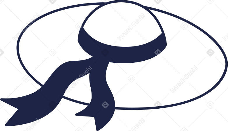 beach hat line Illustration in PNG, SVG
