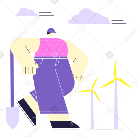 Landing New Energy Illustration in PNG, SVG