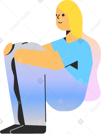 sitting woman Illustration in PNG, SVG