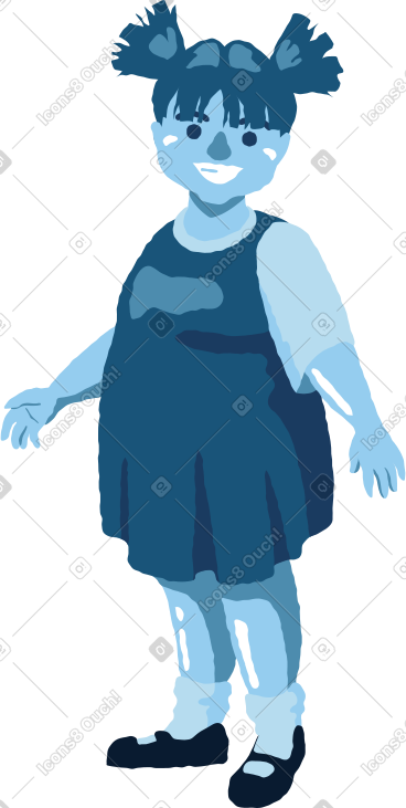 Chubby girl standing PNG, SVG