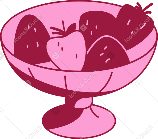strawberry bowl PNG, SVG