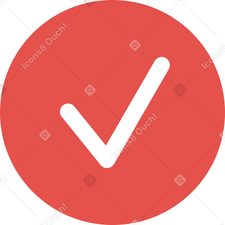red checkmark icon Illustration in PNG, SVG