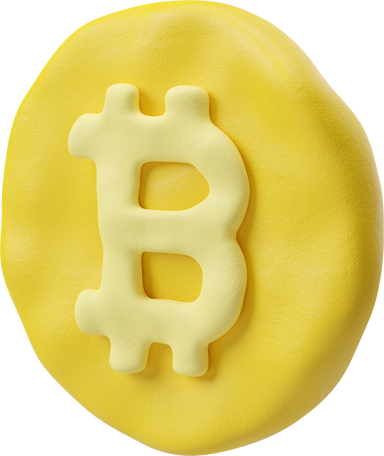Three-quarter view of a bitcoin emblem Illustration in PNG, SVG