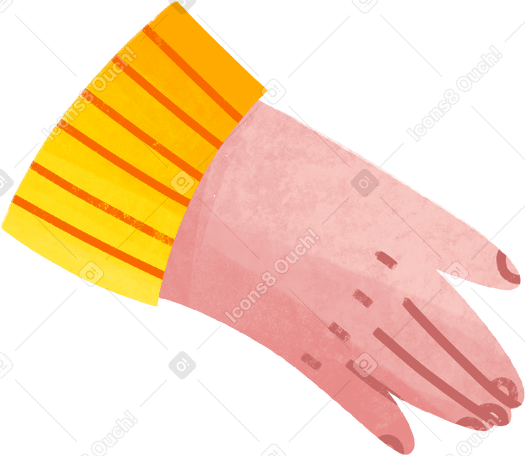 hand with the yellow sleeve and slightly spread fingers PNG, SVG