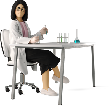 woman scientist working PNG、SVG