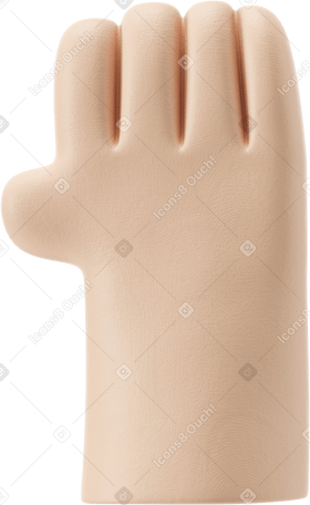 3D Right hand Illustration in PNG, SVG