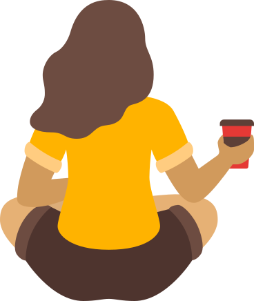 Mujer con cafe PNG, SVG