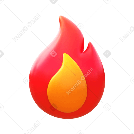 3D fire flame PNG, SVG