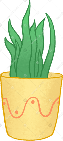 houseplant in yellow pot PNG、SVG