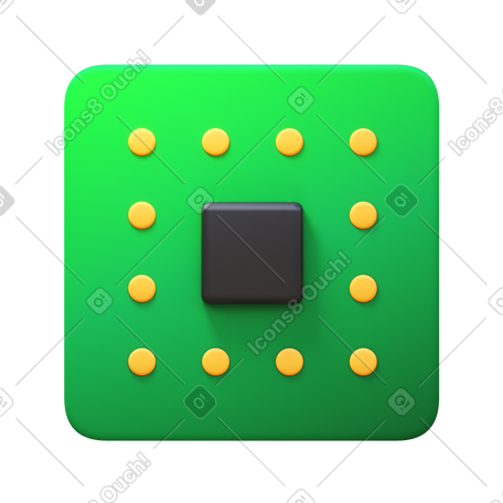 3D microchip PNG, SVG