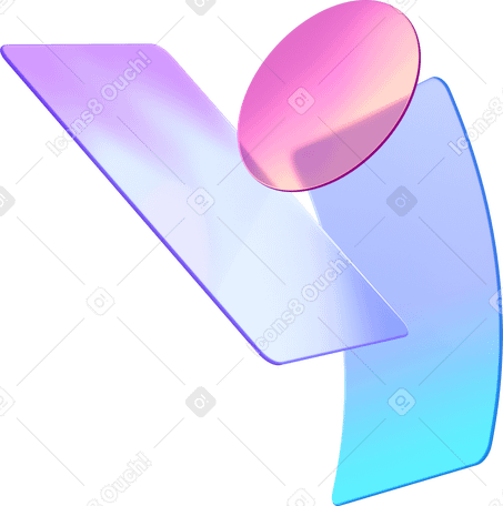 3D Cartões gradientes com cantos arredondados e lentes PNG, SVG