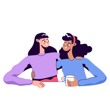 Friends met for a cup of coffee PNG, SVG