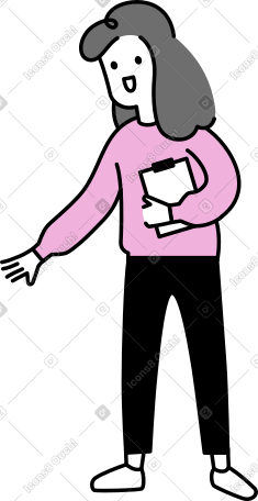 有剪贴板的年轻女子 PNG, SVG