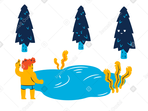 Forest lake Illustration in PNG, SVG
