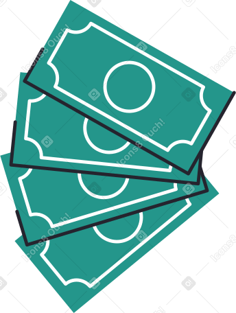 many money banknotes Illustration in PNG, SVG