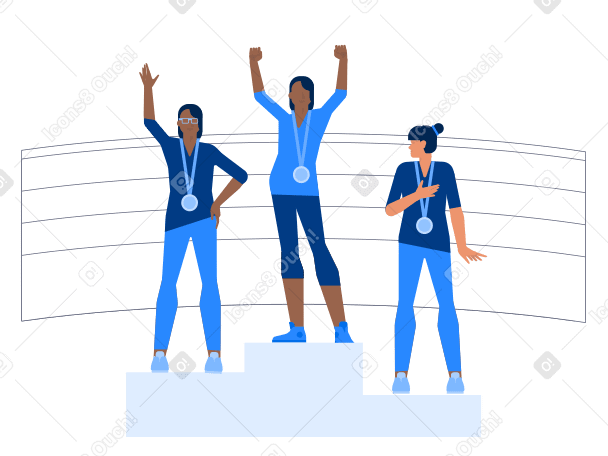 Olympic medalists Illustration in PNG, SVG