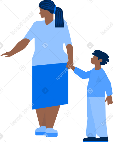 african mom with kid Illustration in PNG, SVG
