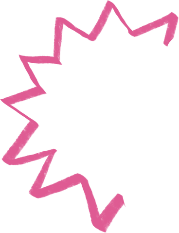 half of a big pink starburst PNG, SVG